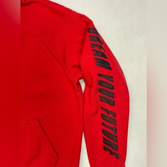 7N For All Mankind Dream Your Future Pullover Hoodie Men Medium Red - Picture 3 of 7
